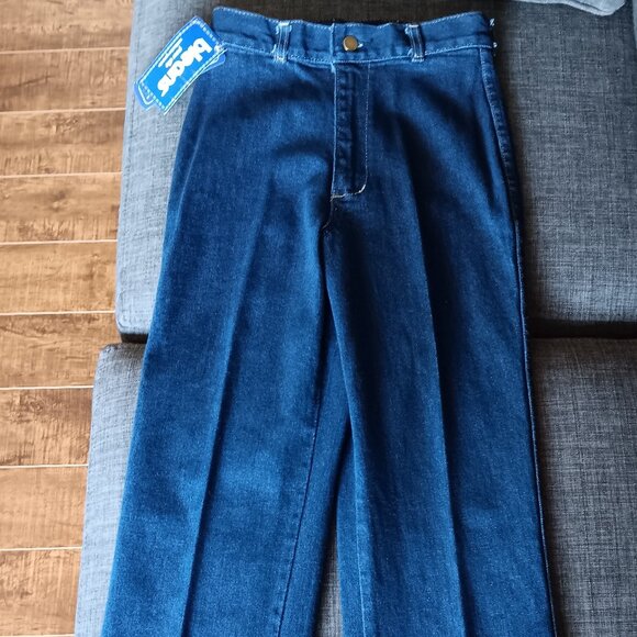Vintage Bleans Denim Jeans 1970s Dark Wash Stretchy Cotton Deadstock NOS - Picture 15 of 16